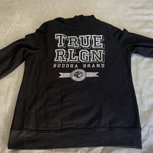 TRUE RELIGION BLACK BEDAZZLED SWEATSHIRT